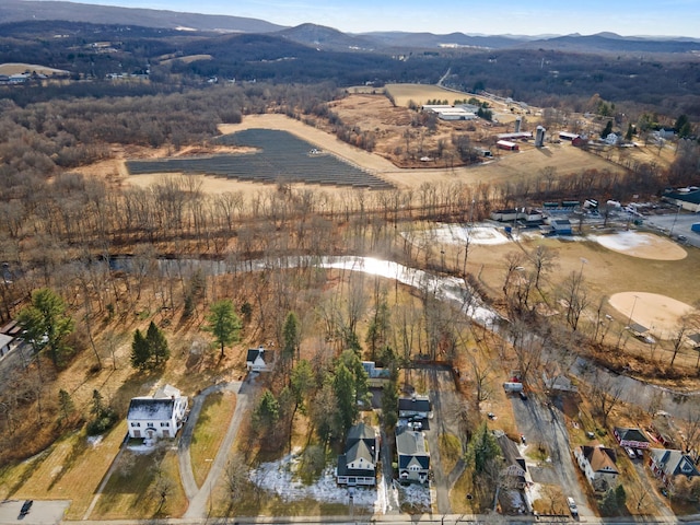 aerial view featuring a mountain view