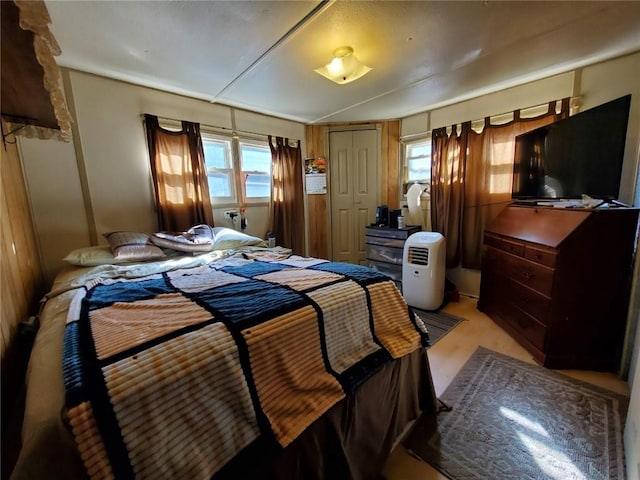 bedroom with a closet and multiple windows