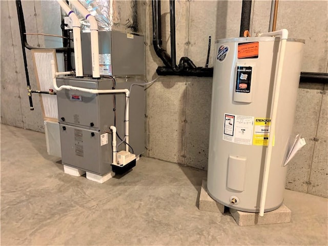 utilities with electric water heater and heating unit