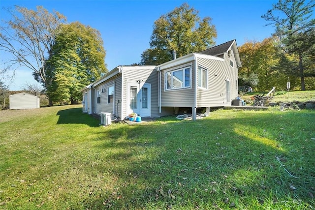 view of home's exterior featuring a yard