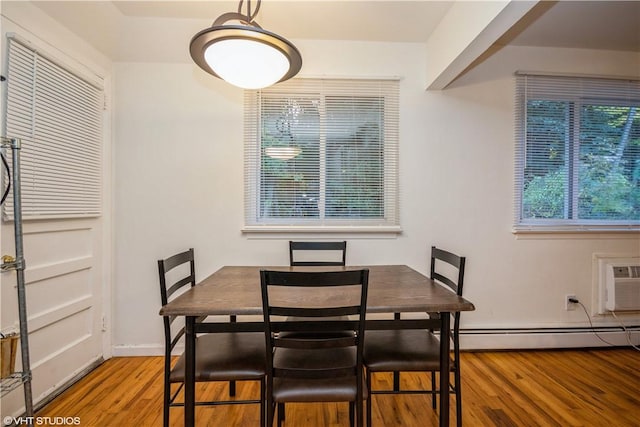 dining room with hardwood / wood-style floors