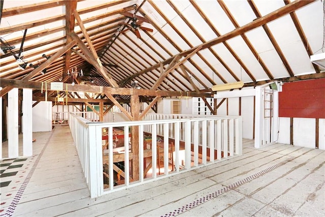 view of unfinished attic