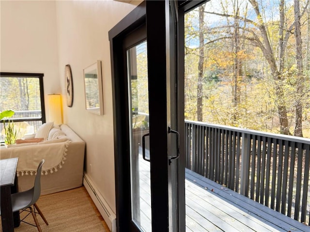 interior space featuring a baseboard radiator