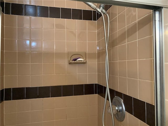 room details with a tile shower