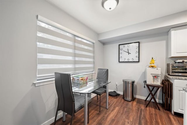 office space featuring dark hardwood / wood-style floors