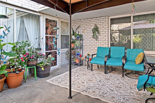 view of patio featuring a gazebo