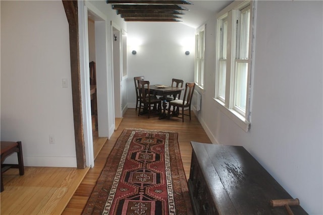 hallway featuring wood-type flooring