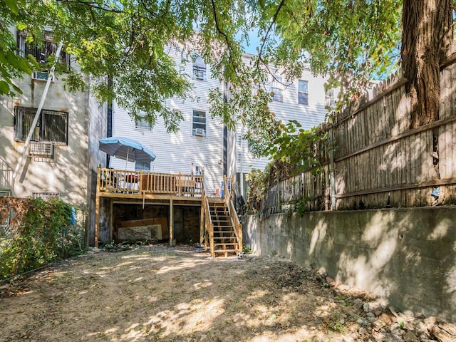 view of yard with a deck