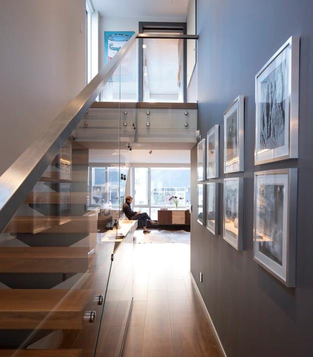 hallway featuring hardwood / wood-style floors