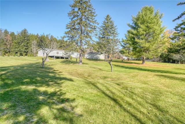 view of yard with a deck