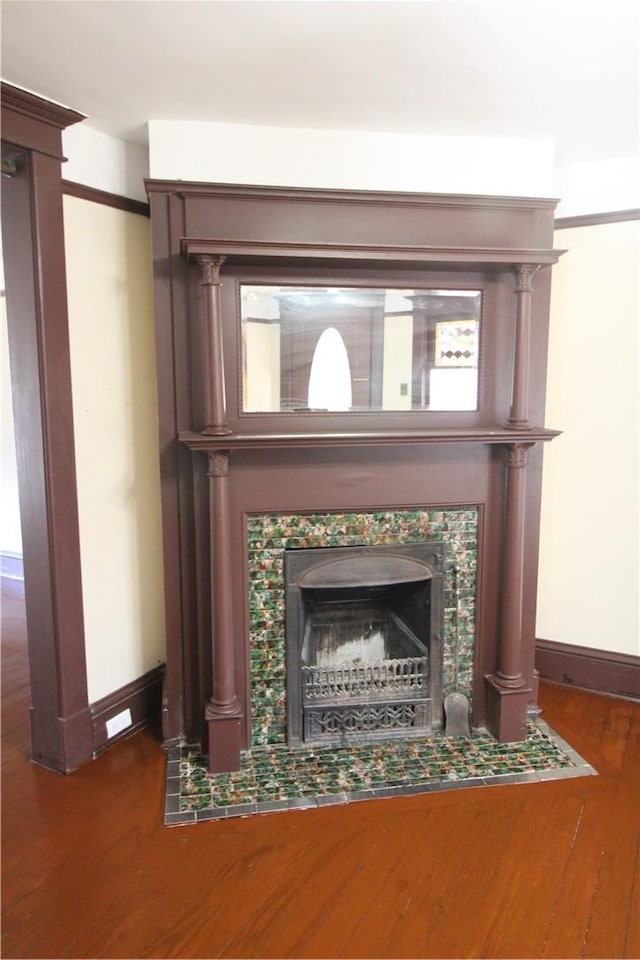 room details with wood walls