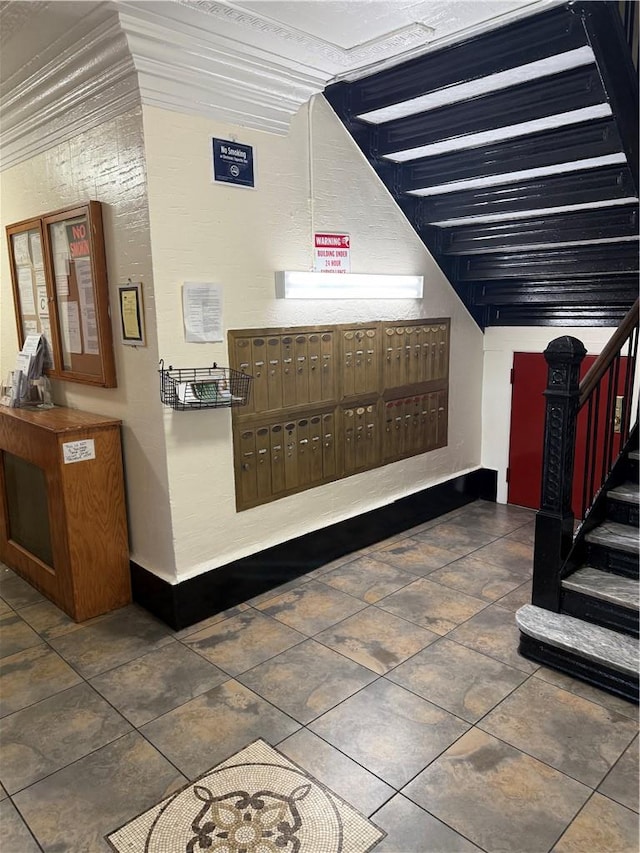 interior space featuring mail boxes