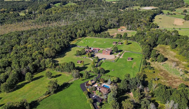 drone / aerial view with a rural view