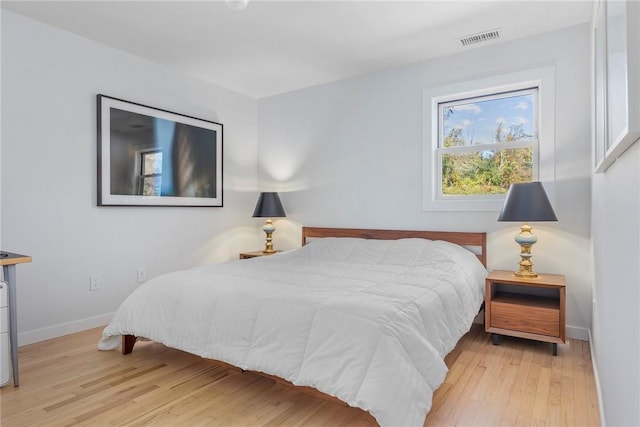 bedroom featuring light hardwood / wood-style flooring