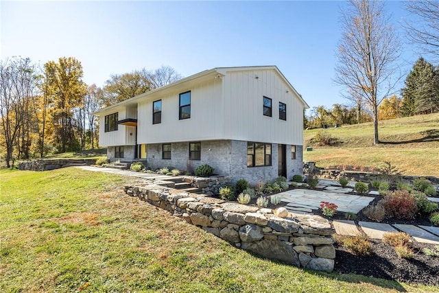 exterior space featuring a yard and a patio