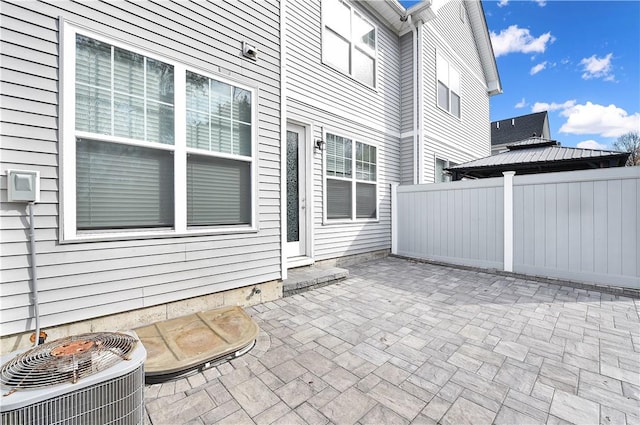 view of patio / terrace featuring central AC unit