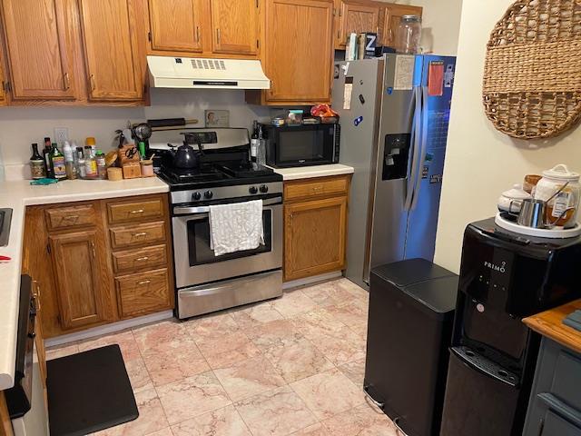 kitchen with appliances with stainless steel finishes