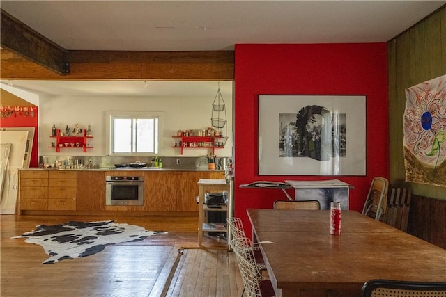 24921 State Highway 97, Hancock, NY 13783 - kitchen with hardwood / wood-style floors and oven