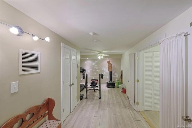 hall featuring light hardwood / wood-style floors