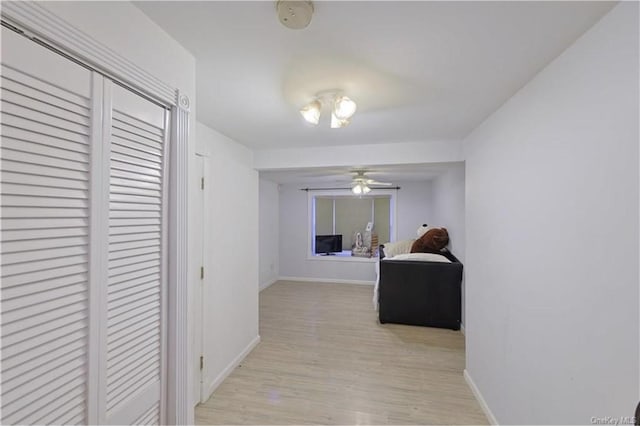 hall featuring light hardwood / wood-style floors