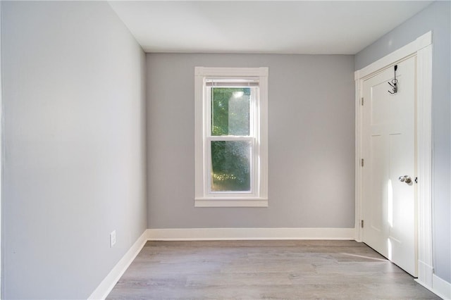 empty room featuring light wood-type flooring