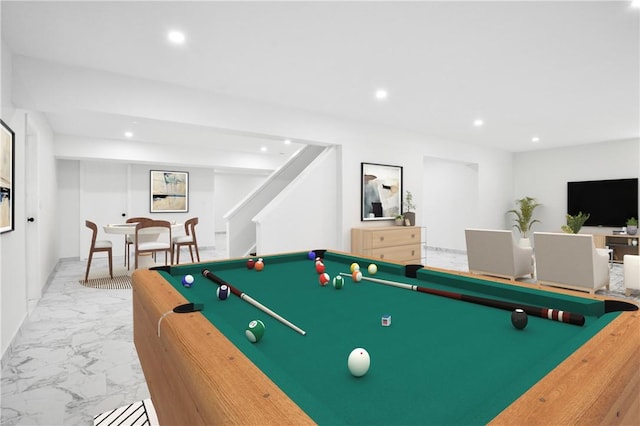 playroom featuring billiards