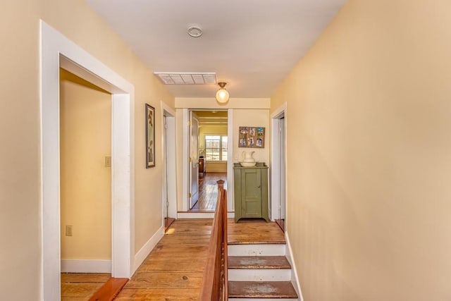 corridor featuring light wood-type flooring