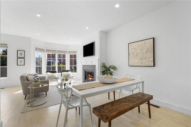 interior space with light hardwood / wood-style floors