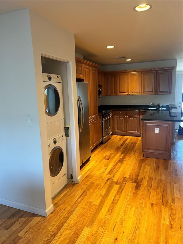 kitchen with wood walls