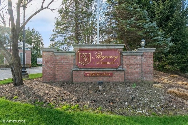 view of community sign