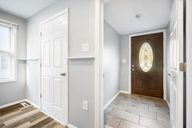 foyer featuring light hardwood / wood-style floors