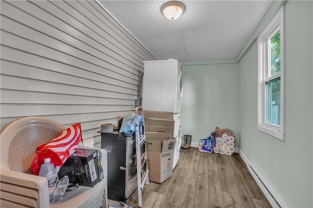 storage room with a baseboard radiator