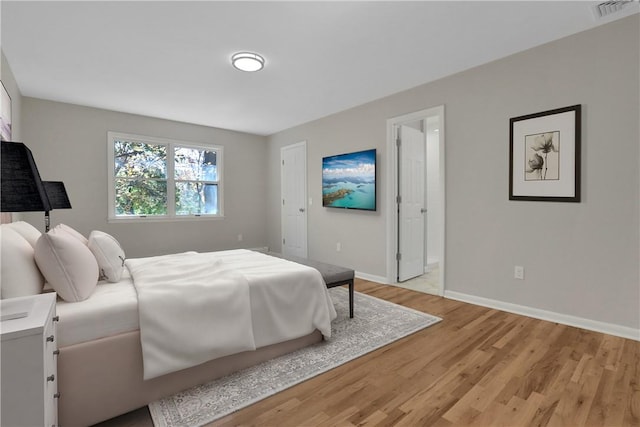 bedroom featuring light hardwood / wood-style floors