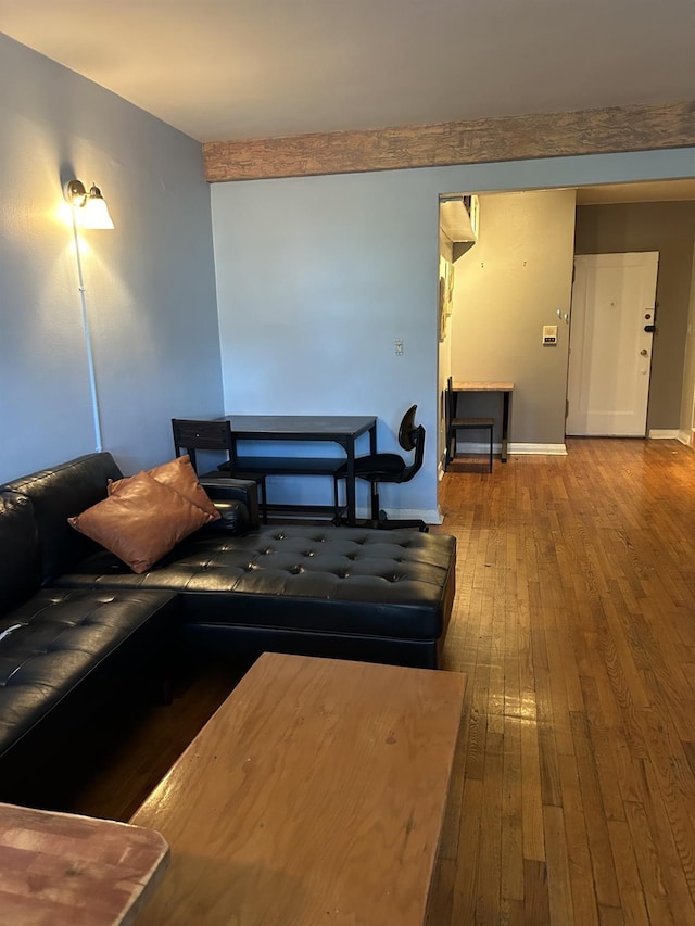 living room with wood-type flooring