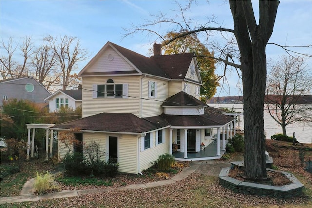 exterior space featuring covered porch