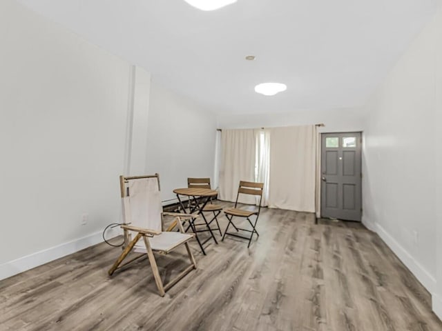 sitting room featuring hardwood / wood-style flooring