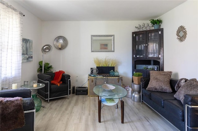 living room featuring light hardwood / wood-style floors