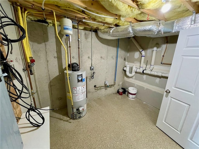 utility room with water heater