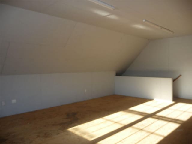 bonus room featuring lofted ceiling