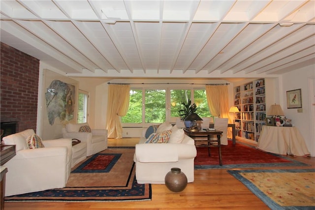 living room featuring wood-type flooring