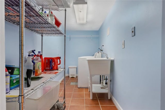 laundry room with tile patterned flooring