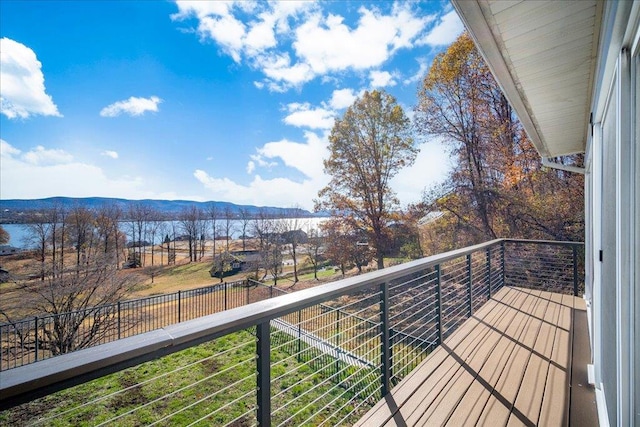 balcony with a mountain view