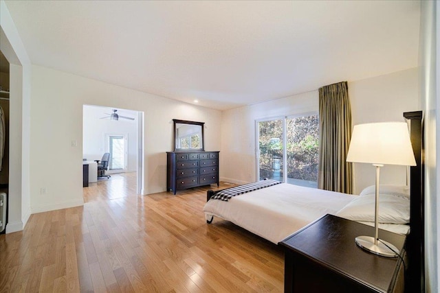 bedroom featuring light hardwood / wood-style flooring