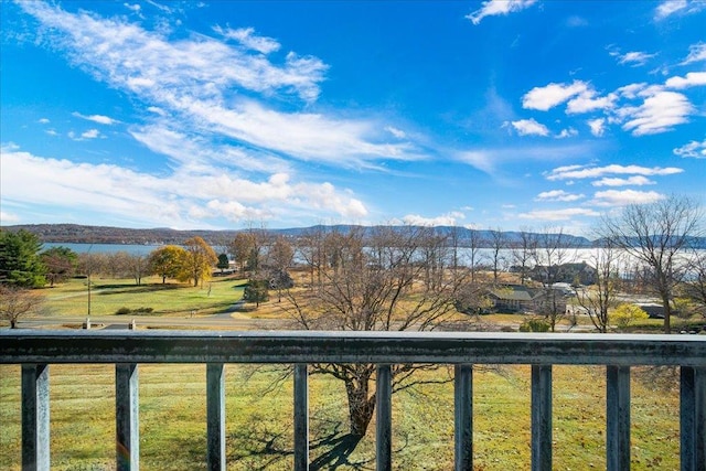 view of water feature with a mountain view