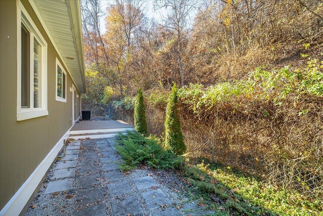 view of yard featuring a deck