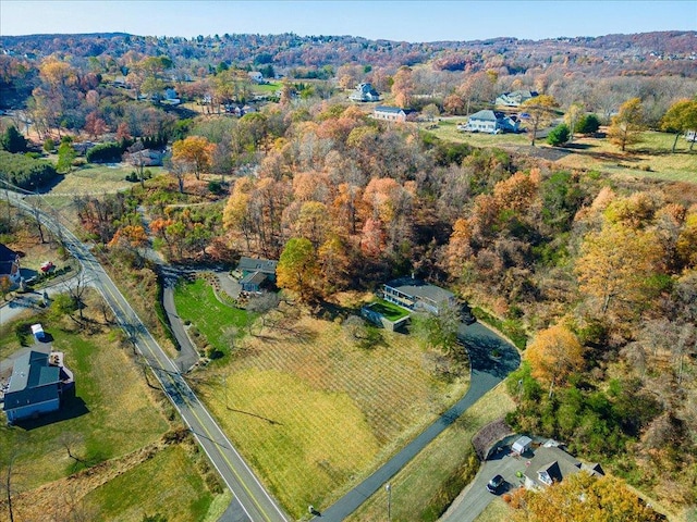 aerial view with a rural view