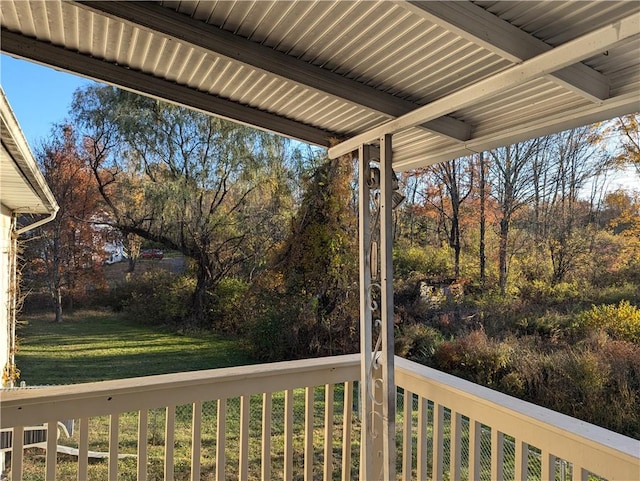 deck with a lawn