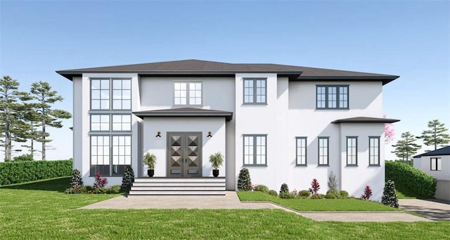 view of front facade featuring a front yard