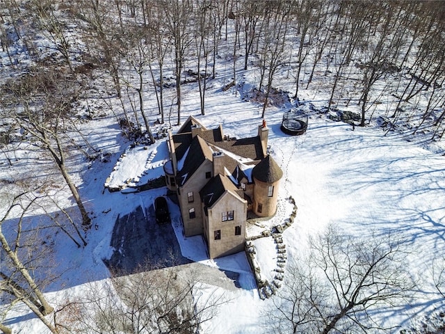 view of snowy aerial view