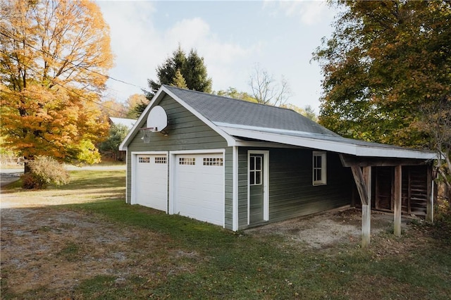 view of garage